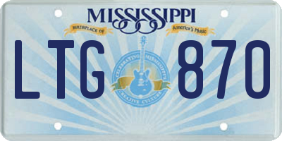 MS license plate LTG870