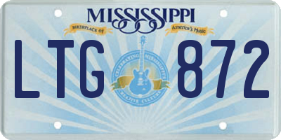 MS license plate LTG872