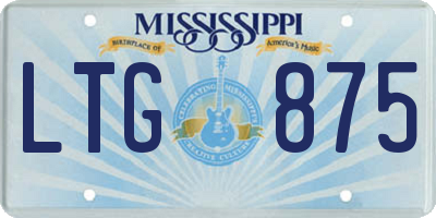 MS license plate LTG875
