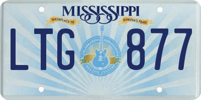 MS license plate LTG877