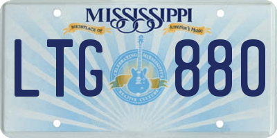 MS license plate LTG880