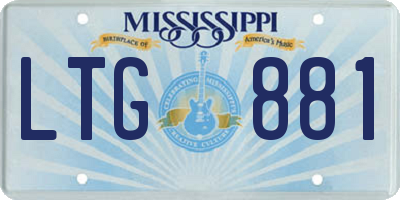 MS license plate LTG881
