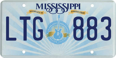 MS license plate LTG883