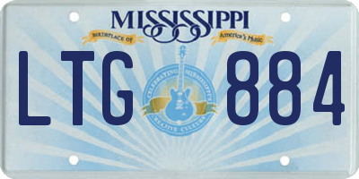 MS license plate LTG884