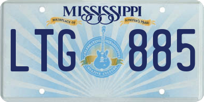 MS license plate LTG885