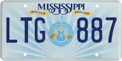 MS license plate LTG887