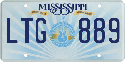 MS license plate LTG889