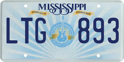 MS license plate LTG893