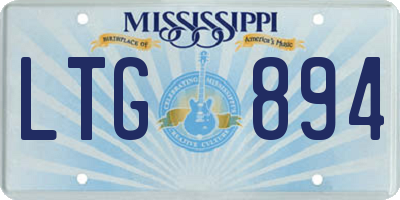 MS license plate LTG894