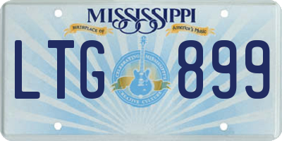 MS license plate LTG899