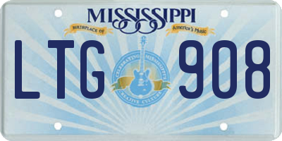 MS license plate LTG908