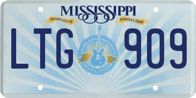 MS license plate LTG909