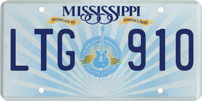 MS license plate LTG910