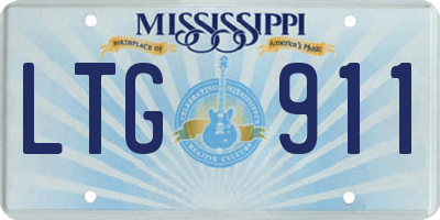 MS license plate LTG911