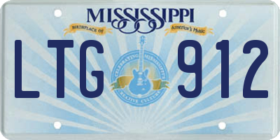 MS license plate LTG912