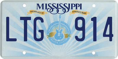 MS license plate LTG914