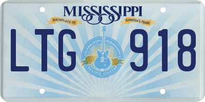 MS license plate LTG918