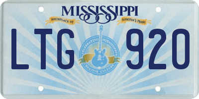 MS license plate LTG920