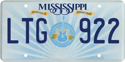 MS license plate LTG922