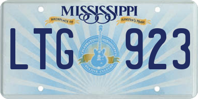 MS license plate LTG923