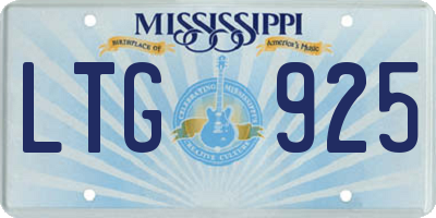 MS license plate LTG925