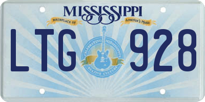 MS license plate LTG928