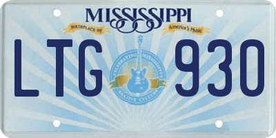 MS license plate LTG930