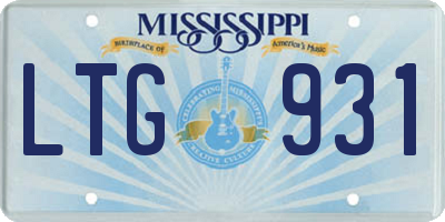 MS license plate LTG931