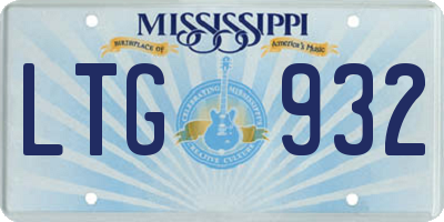 MS license plate LTG932