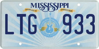 MS license plate LTG933
