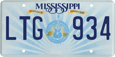 MS license plate LTG934