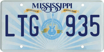 MS license plate LTG935