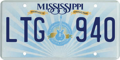 MS license plate LTG940
