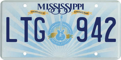 MS license plate LTG942