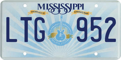 MS license plate LTG952