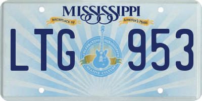 MS license plate LTG953