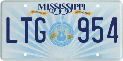 MS license plate LTG954