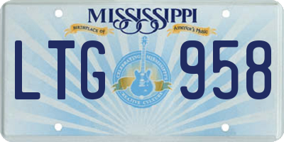 MS license plate LTG958