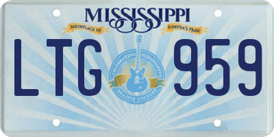 MS license plate LTG959