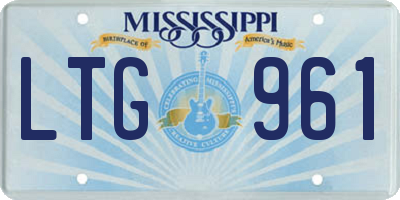 MS license plate LTG961