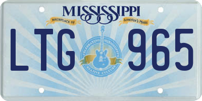 MS license plate LTG965