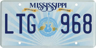 MS license plate LTG968