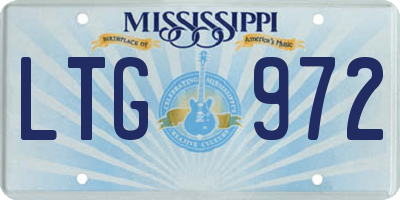 MS license plate LTG972