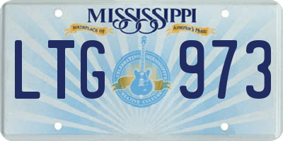 MS license plate LTG973