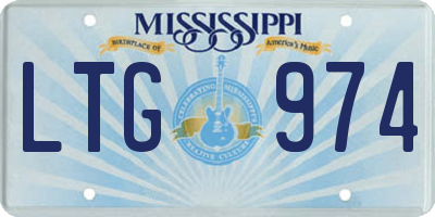 MS license plate LTG974