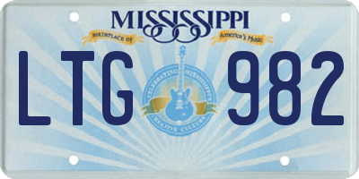 MS license plate LTG982