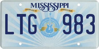 MS license plate LTG983