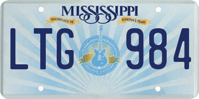 MS license plate LTG984