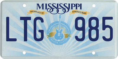 MS license plate LTG985