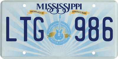 MS license plate LTG986